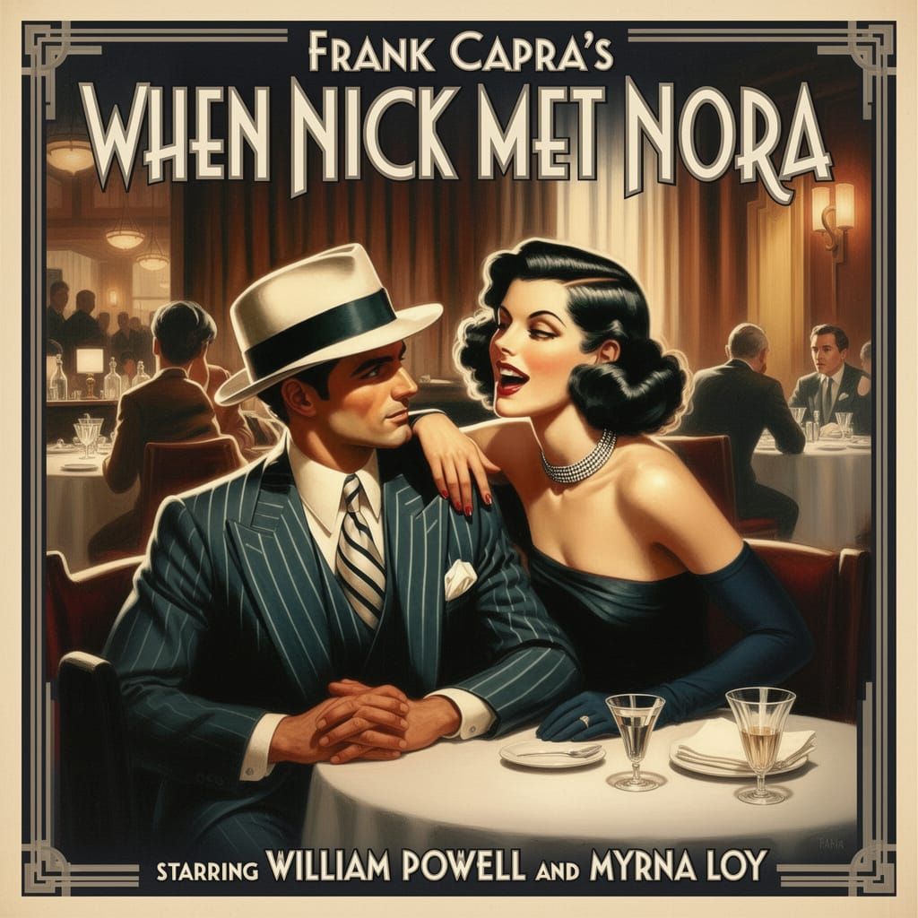 Art Deco Movie Poster: When Nick Met Nora
