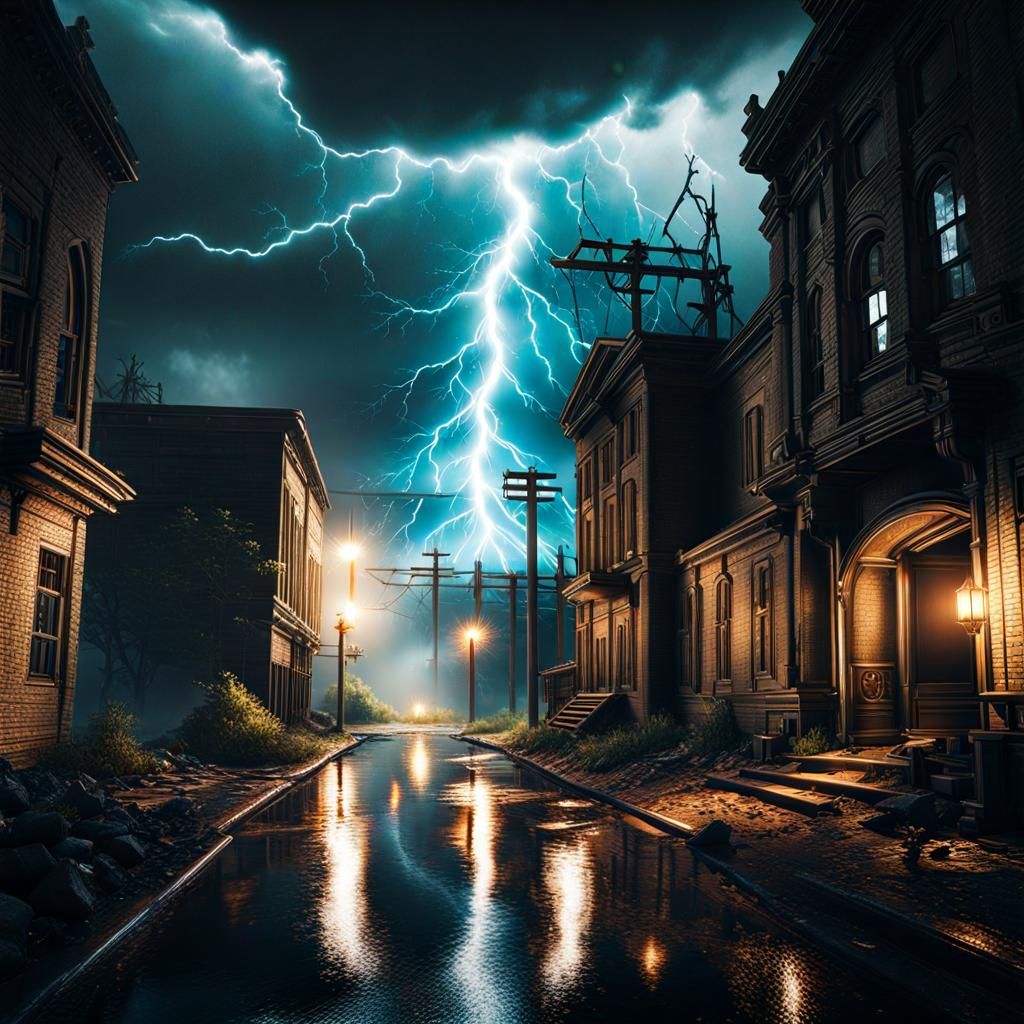 Thunderstruck Double Exposure in Cinematic Style