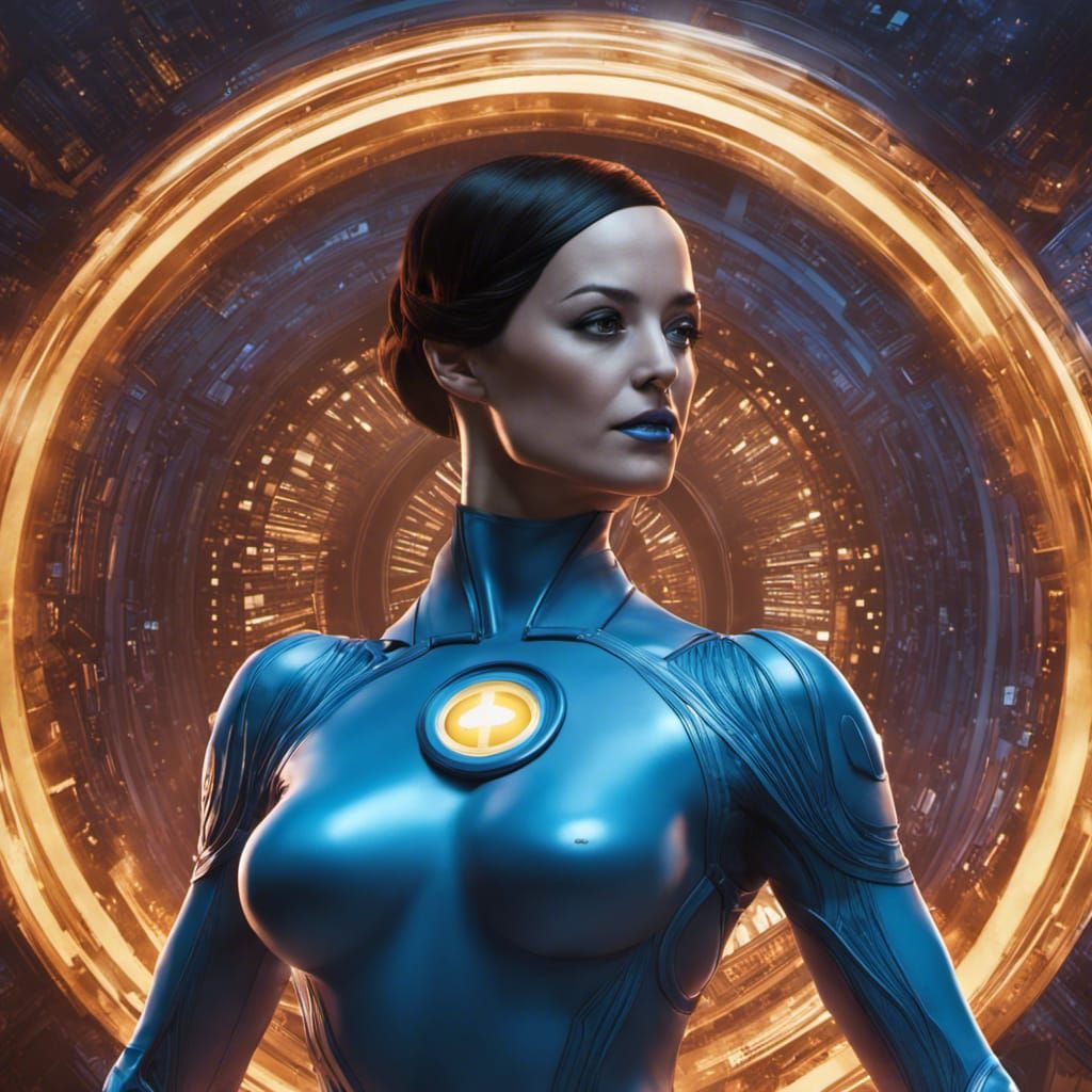 Dr. Manhattan as a Woman: Detailed Digital Painting