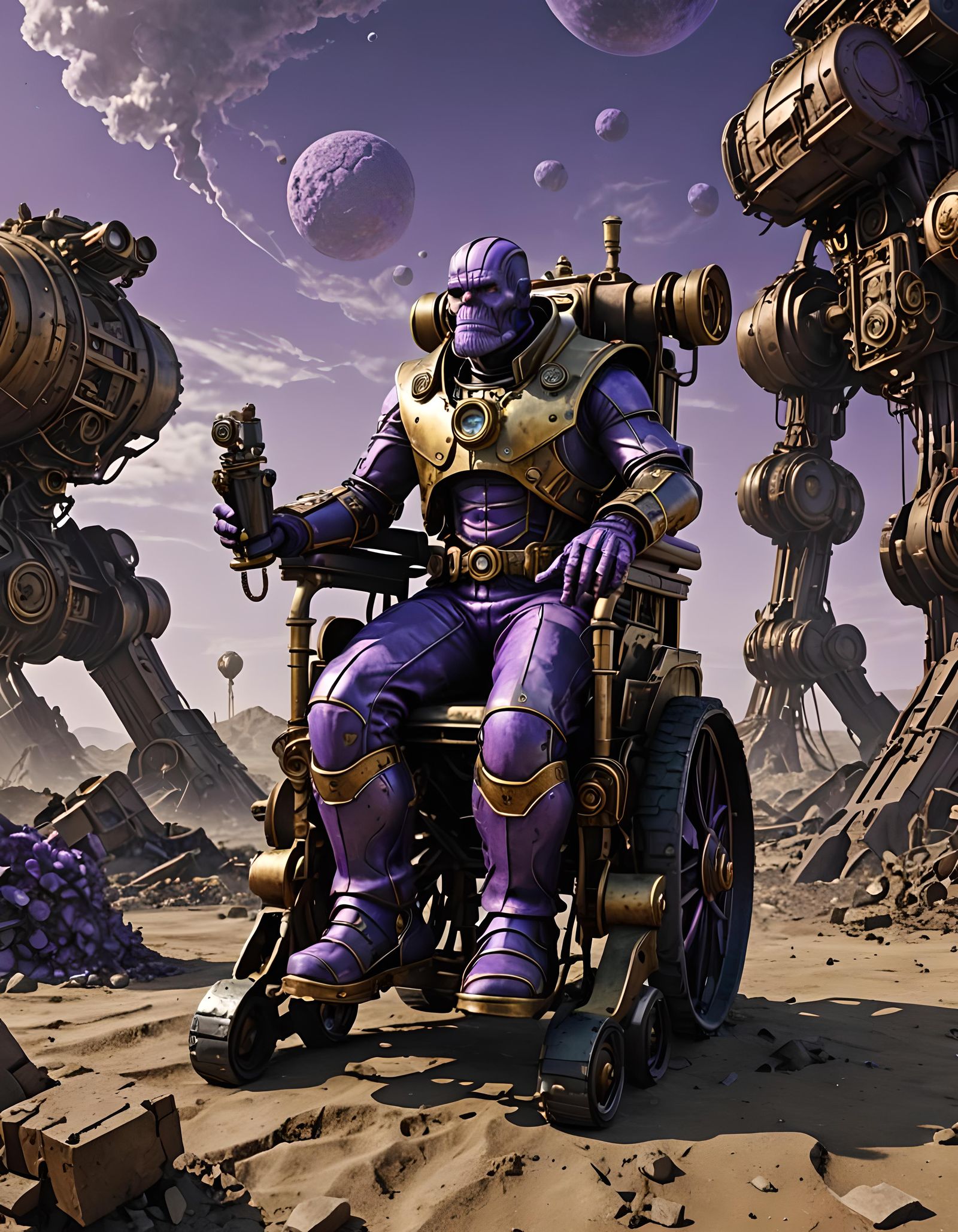 Steampunk Marvel Hybrid: Professor X and Thanos