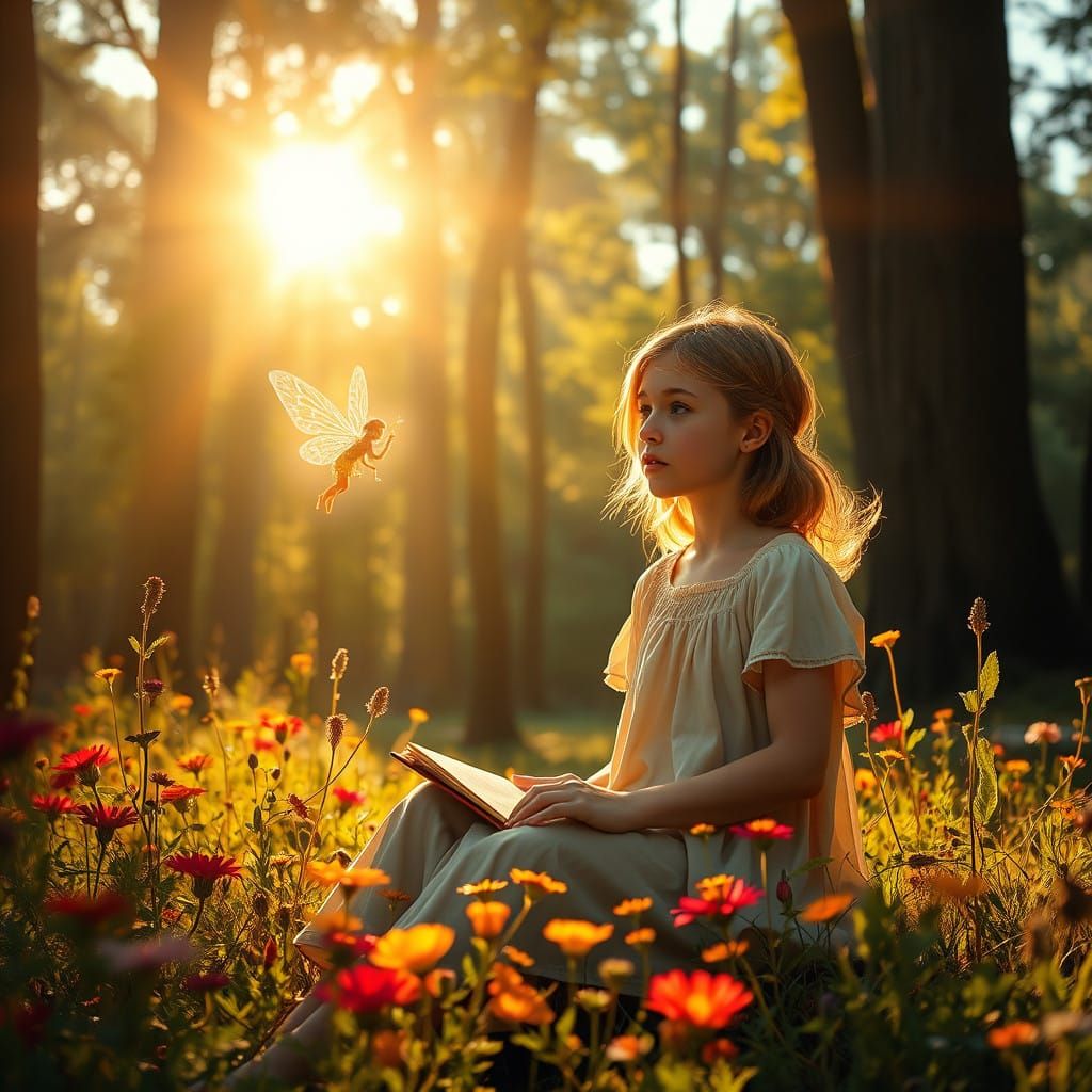 Serene Forest Sanctuary in Golden Light