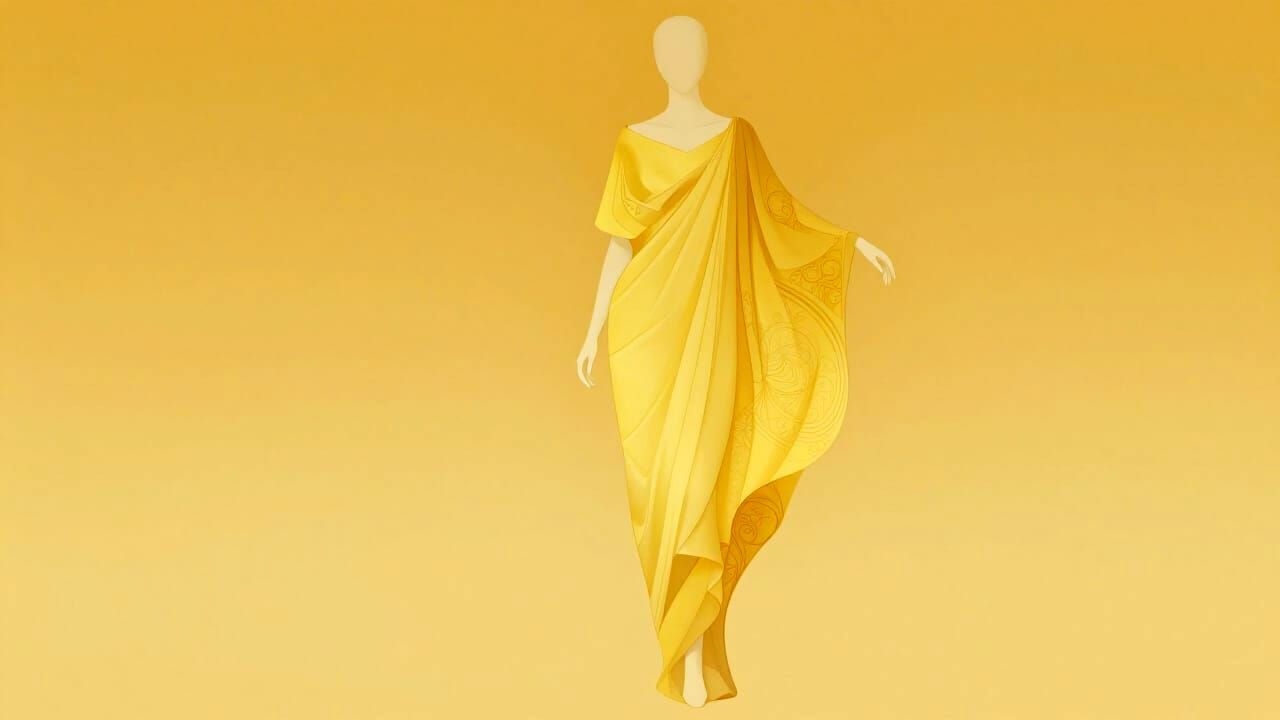 Elegant Golden Fashion Figure in Art Deco Style