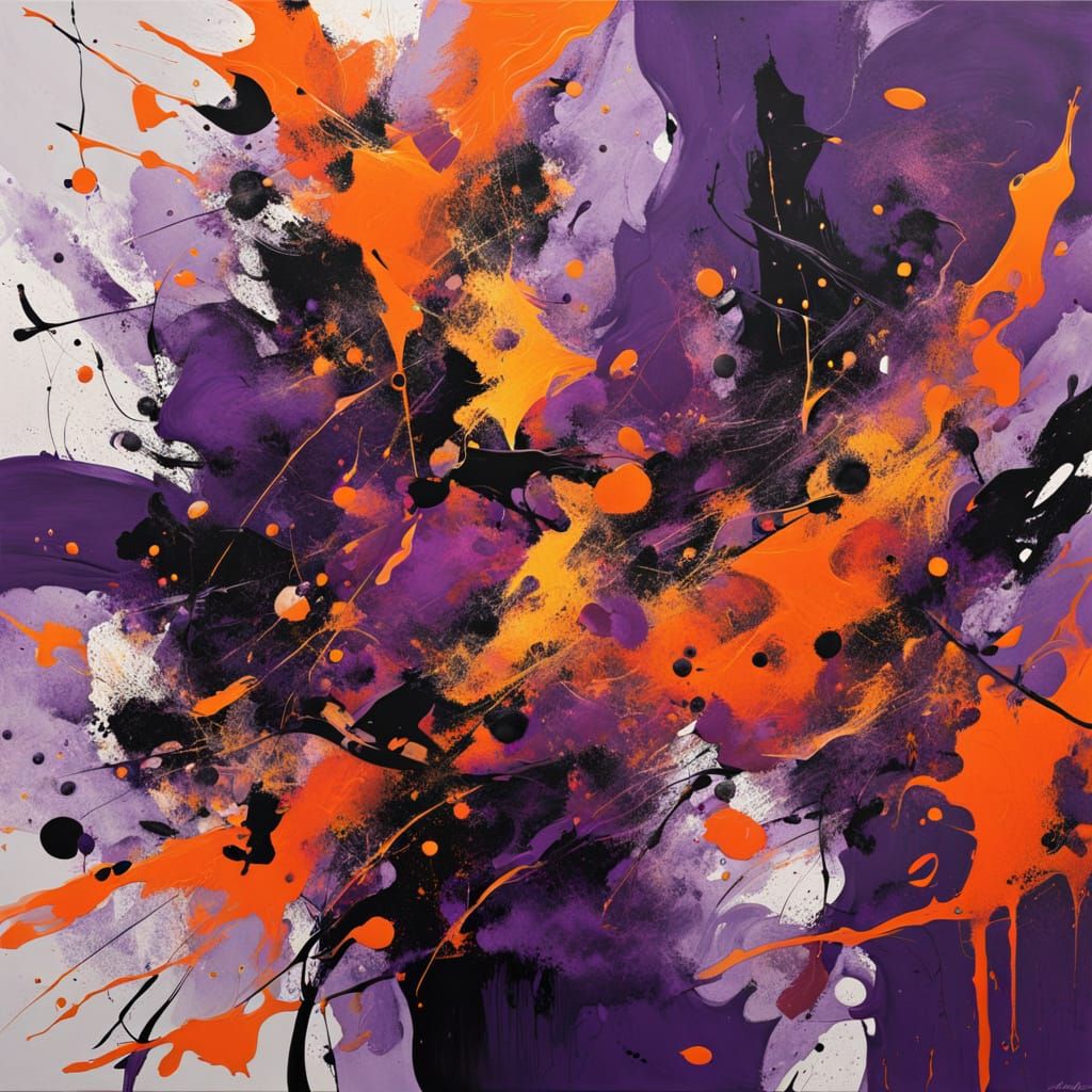 Vibrant Abstract Art Piece in Pollock Style