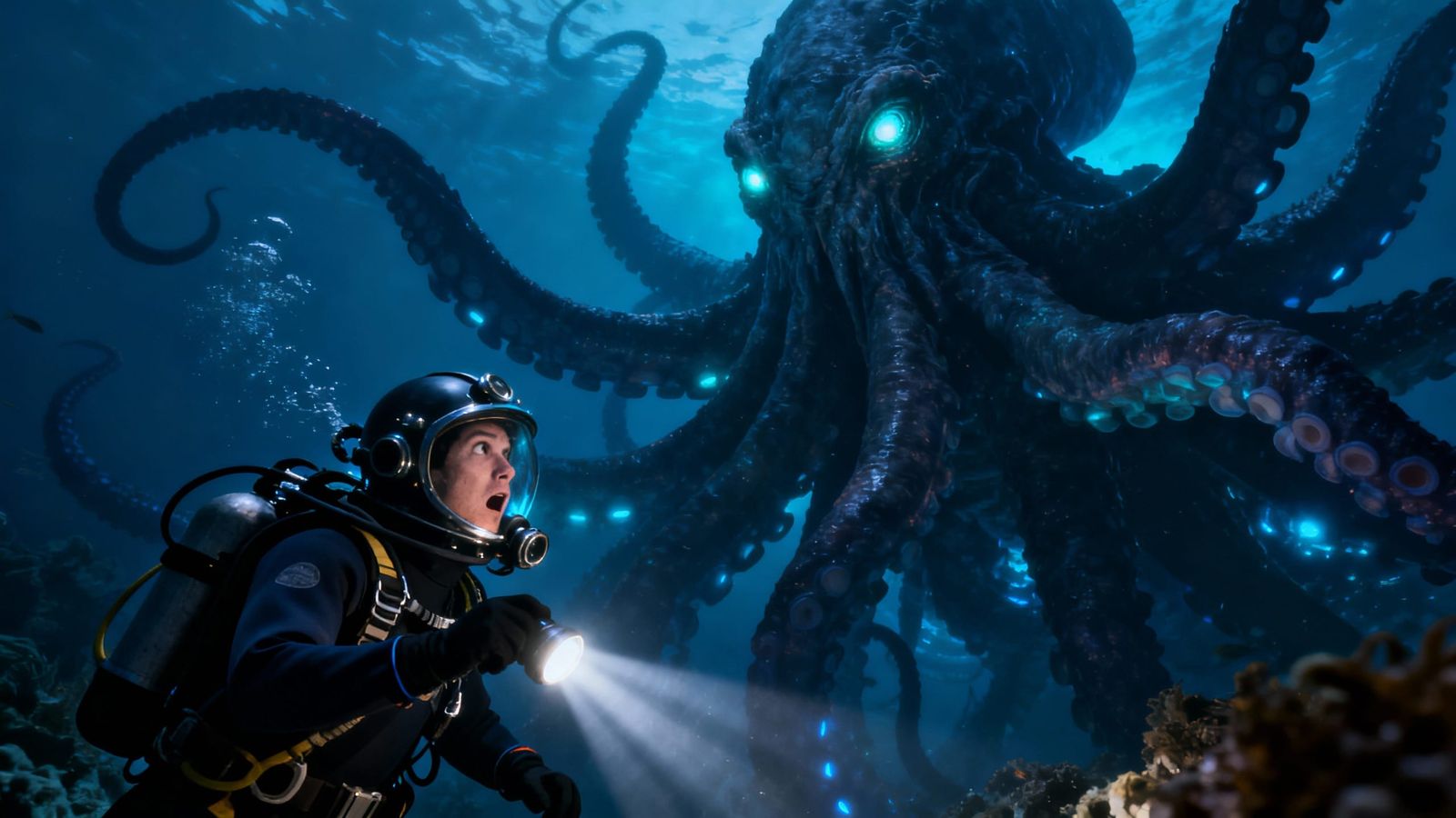 Deep Sea Diver Encounters Colossal Monster Underwater