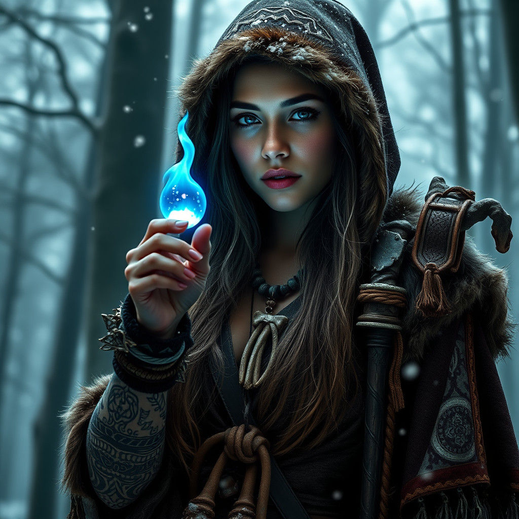 Enchanted Forest Shaman in Ethereal Light