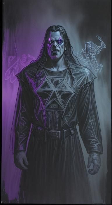 Undertaker and Kane: Cyberpunk Horror Charcoal Drawing