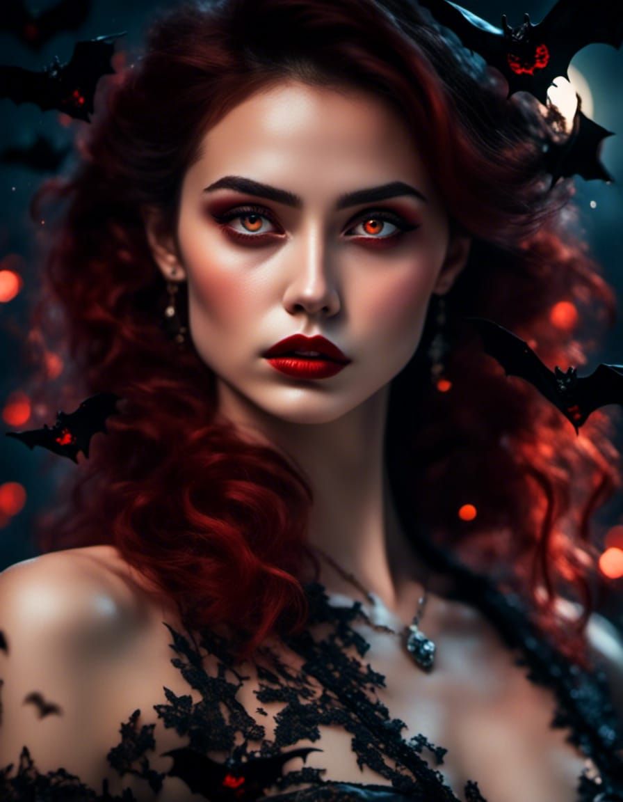 Mystical Vampire Portrait in Dark Fantasy Style