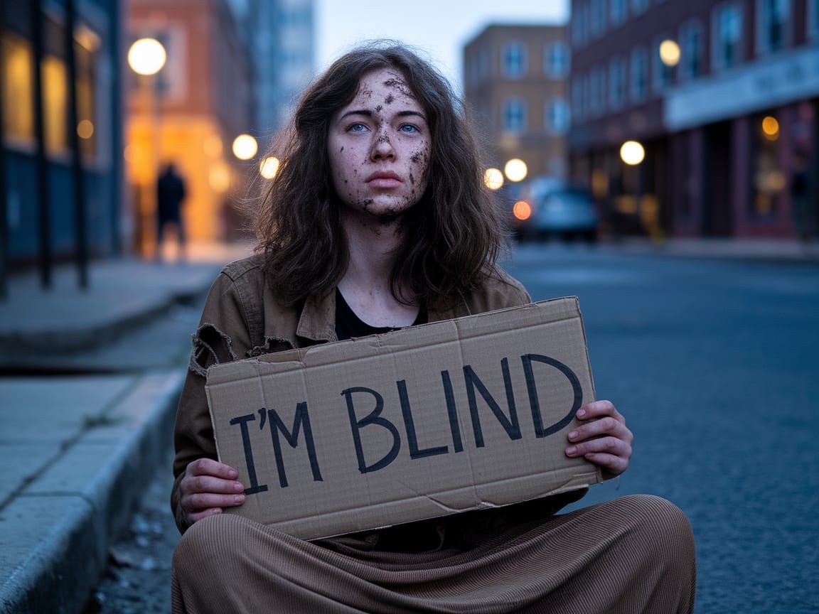 Gritty Documentary Photo of a Blind Woman's Struggle