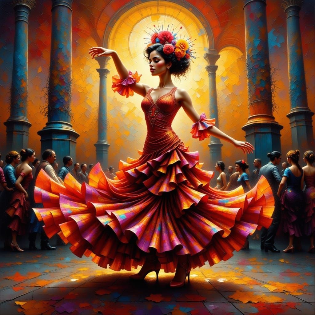Beautiful Flamenco Dancer in Motion