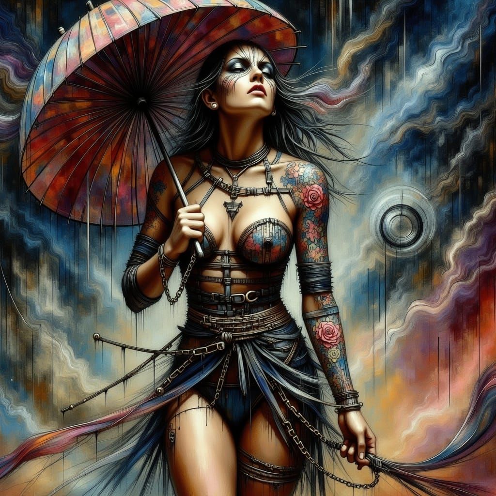 Woman in Chains: Surreal Abstract Agony