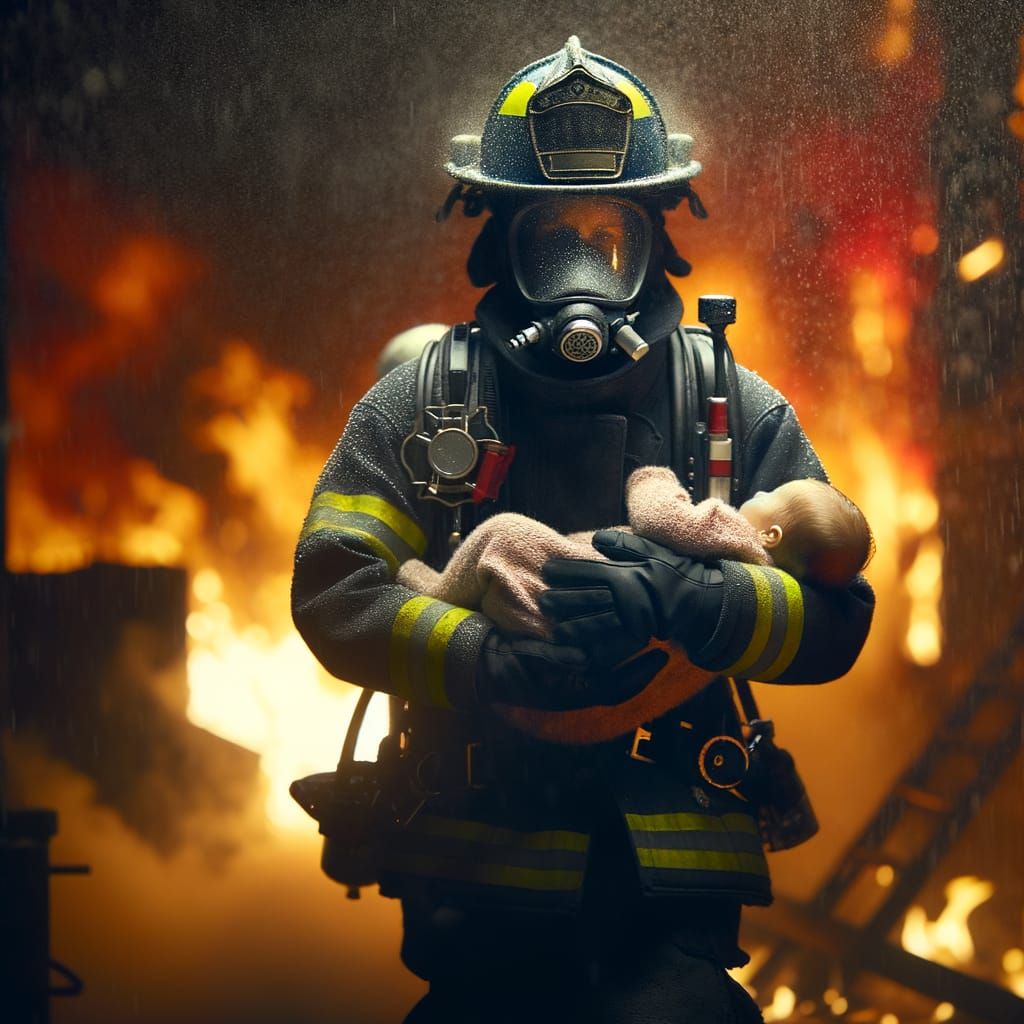 Firefighter's Heroic Rescue From Burning Building