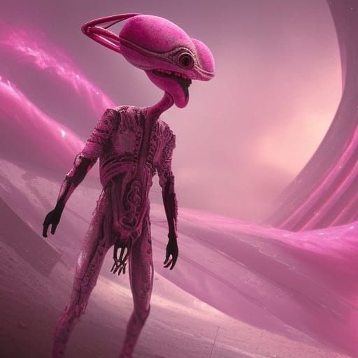 Pink Alien in Pink Dollette Fashion