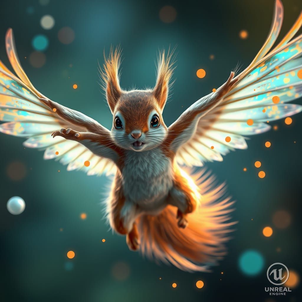 Adorable Flying Squirrel Concept Art in 4K