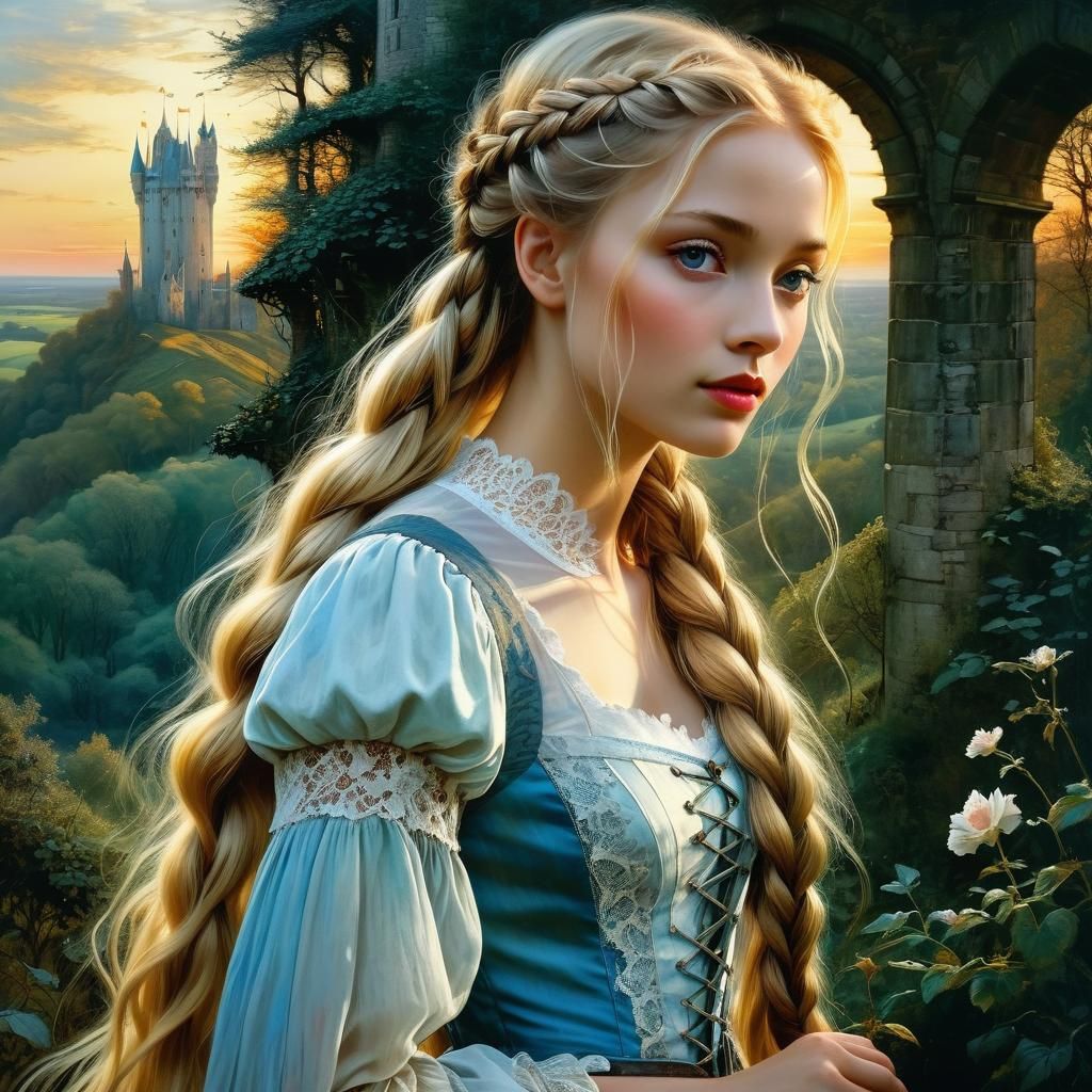 Fairytale Princess in Enchanted Forest, Anime Style