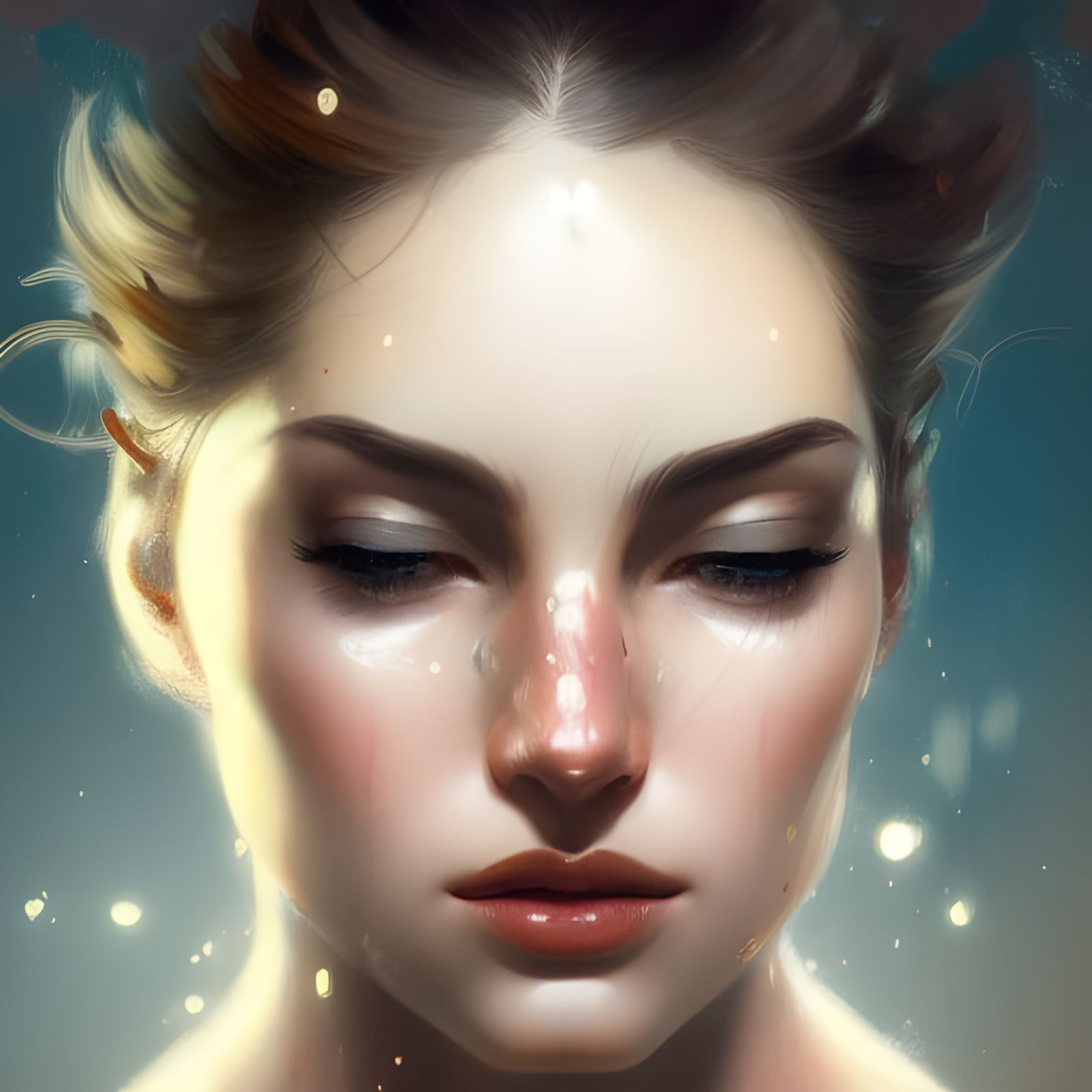 Beautiful Woman Portrait in Hyperdetailed Lighting