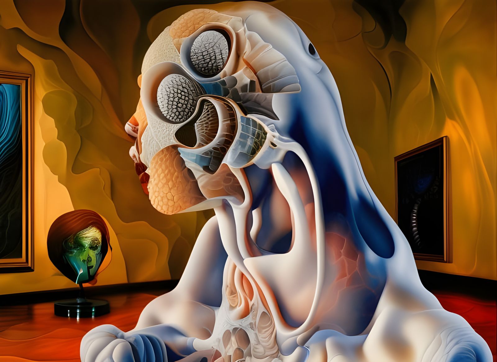 Abstract Fractal Being in a Geometric Painting