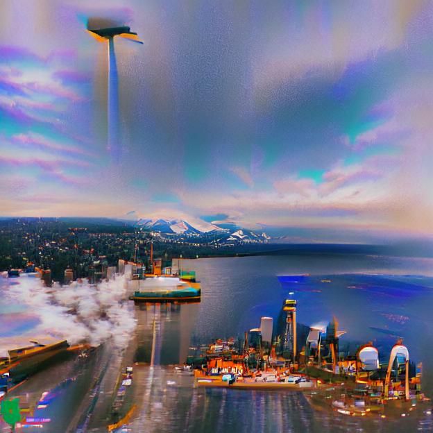 Seattle City Street in Photorealistic Style