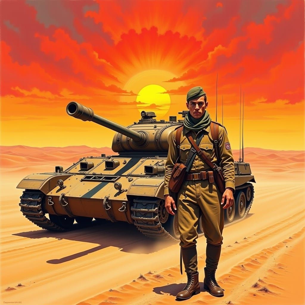 Afrika Korps Soldier in North African Desert