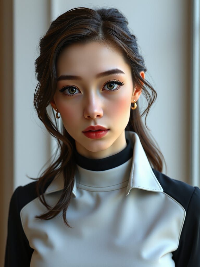 Elegant Anime Woman in 3D Art Style