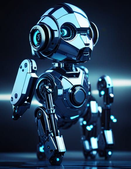 Steampunk Robotic Cavapoo in Sci-Fi World