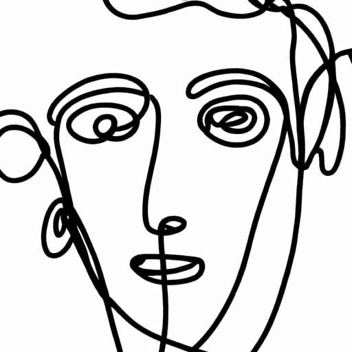 Picasso-esque Single Line Portrait of a Woman