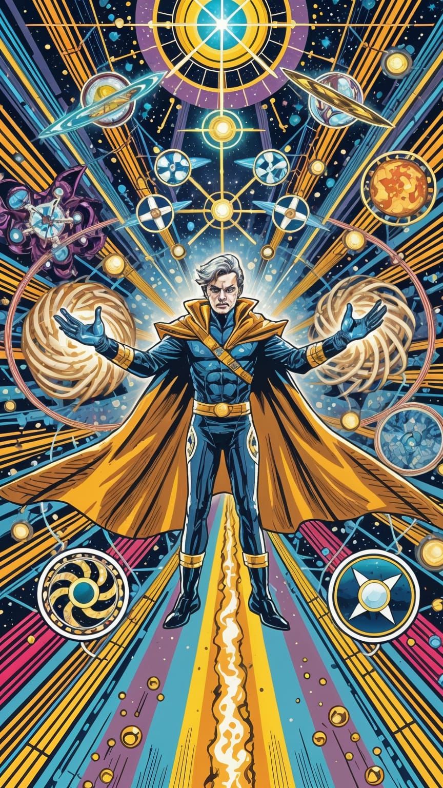 Cosmic Scientist Unleashes Celestial Power in Exaggerated Co...