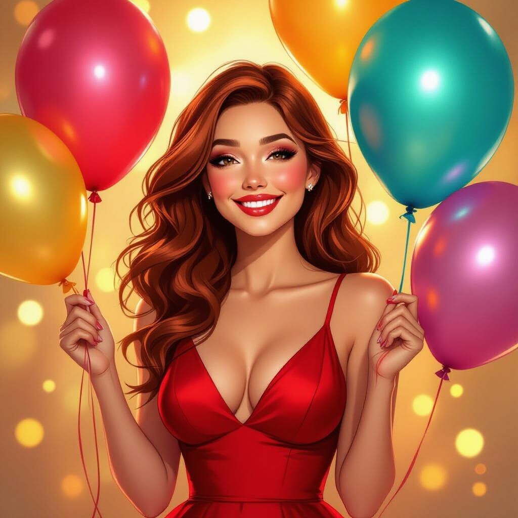 Scarlet Witch's Whimsical Birthday: A Digital Painting