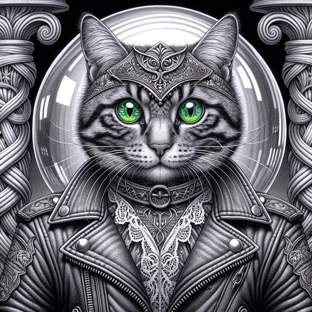Motorcycle Cat in Haitian Inspiration, Optical Illusions