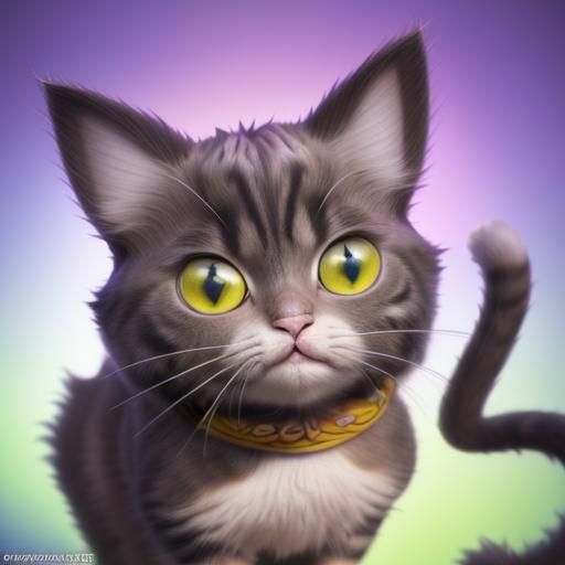 Cute Pixar Cat in Tutu: 3D Digital Art