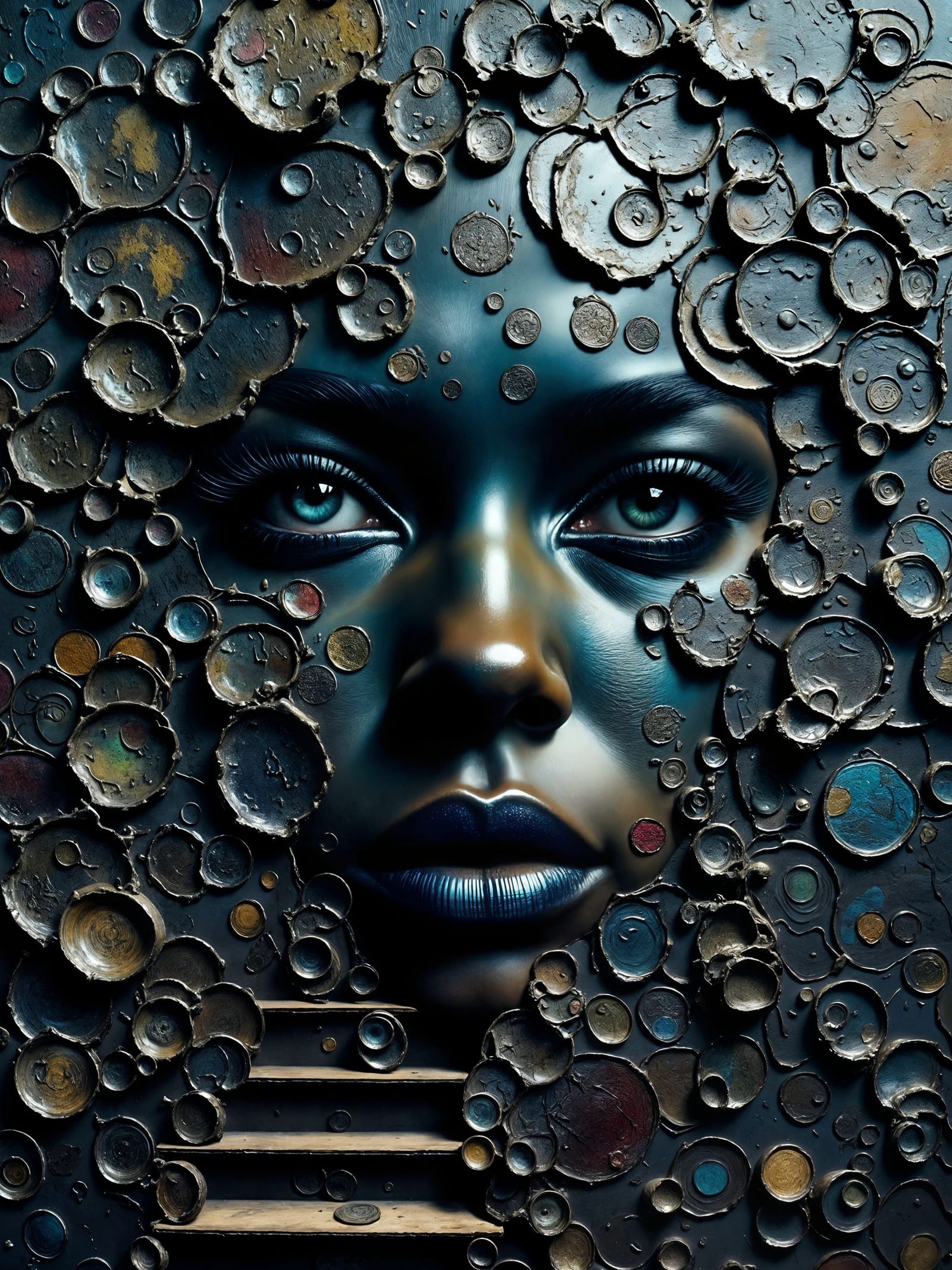 Trashpunk Dreamscape with Iridescent Hues