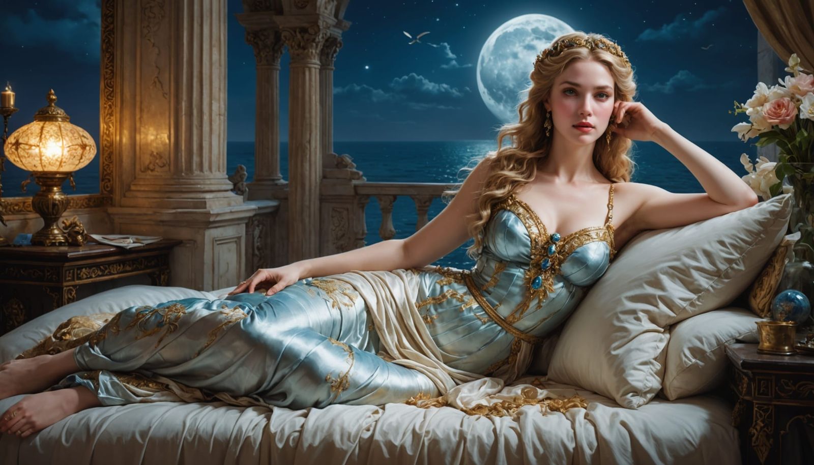 Moonlit Birth of Venus in an Oriental Palace
