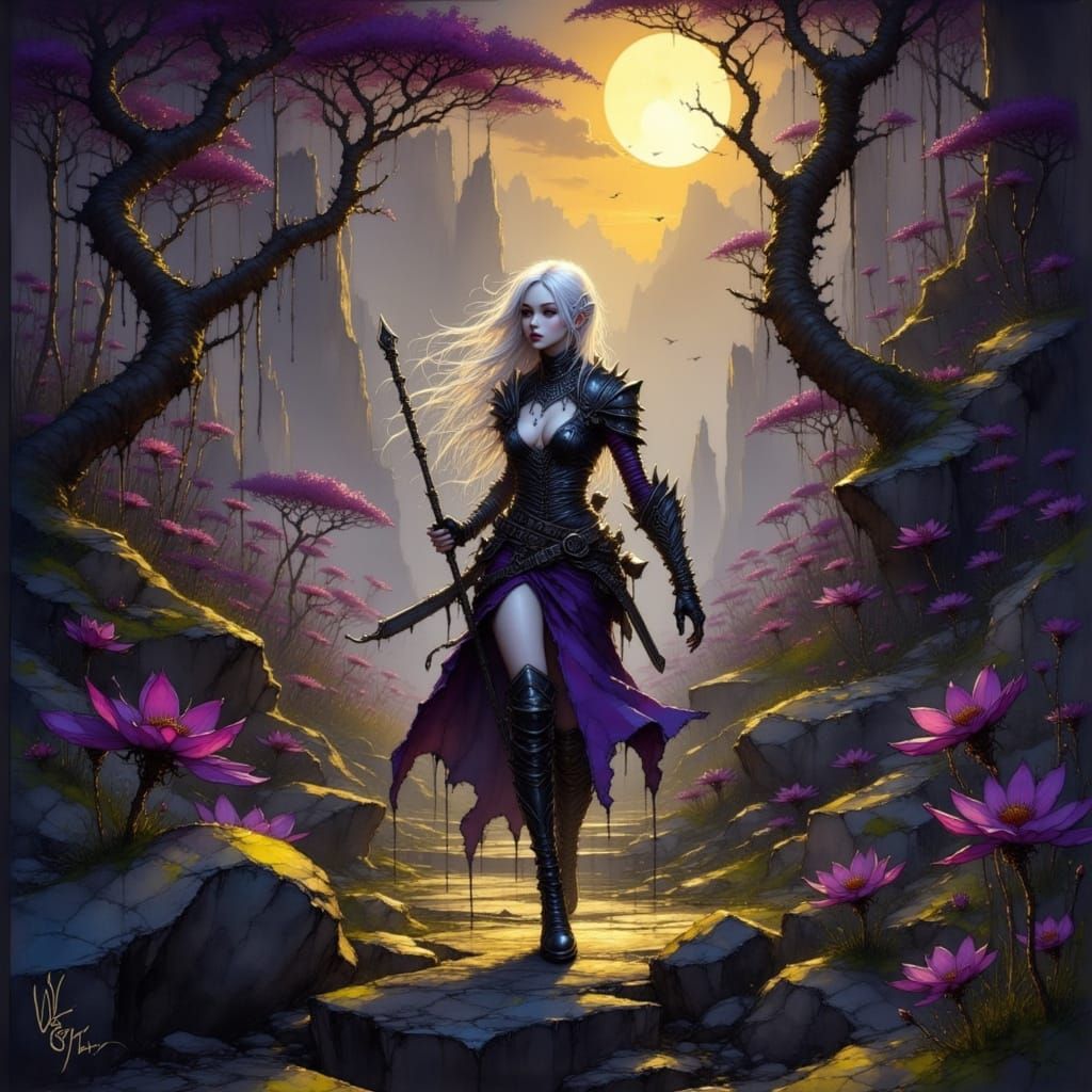 Albino Rogue in Dark Fantasy Style