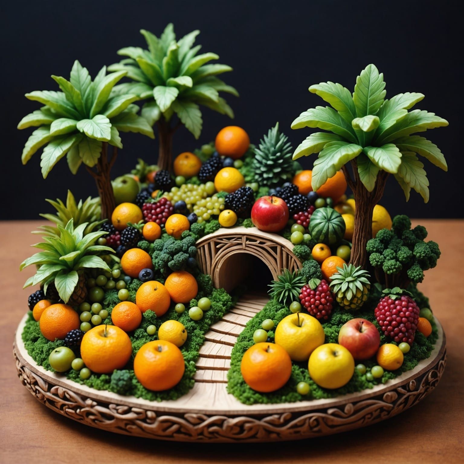 Miniature Fruit Landscape: Edible Art