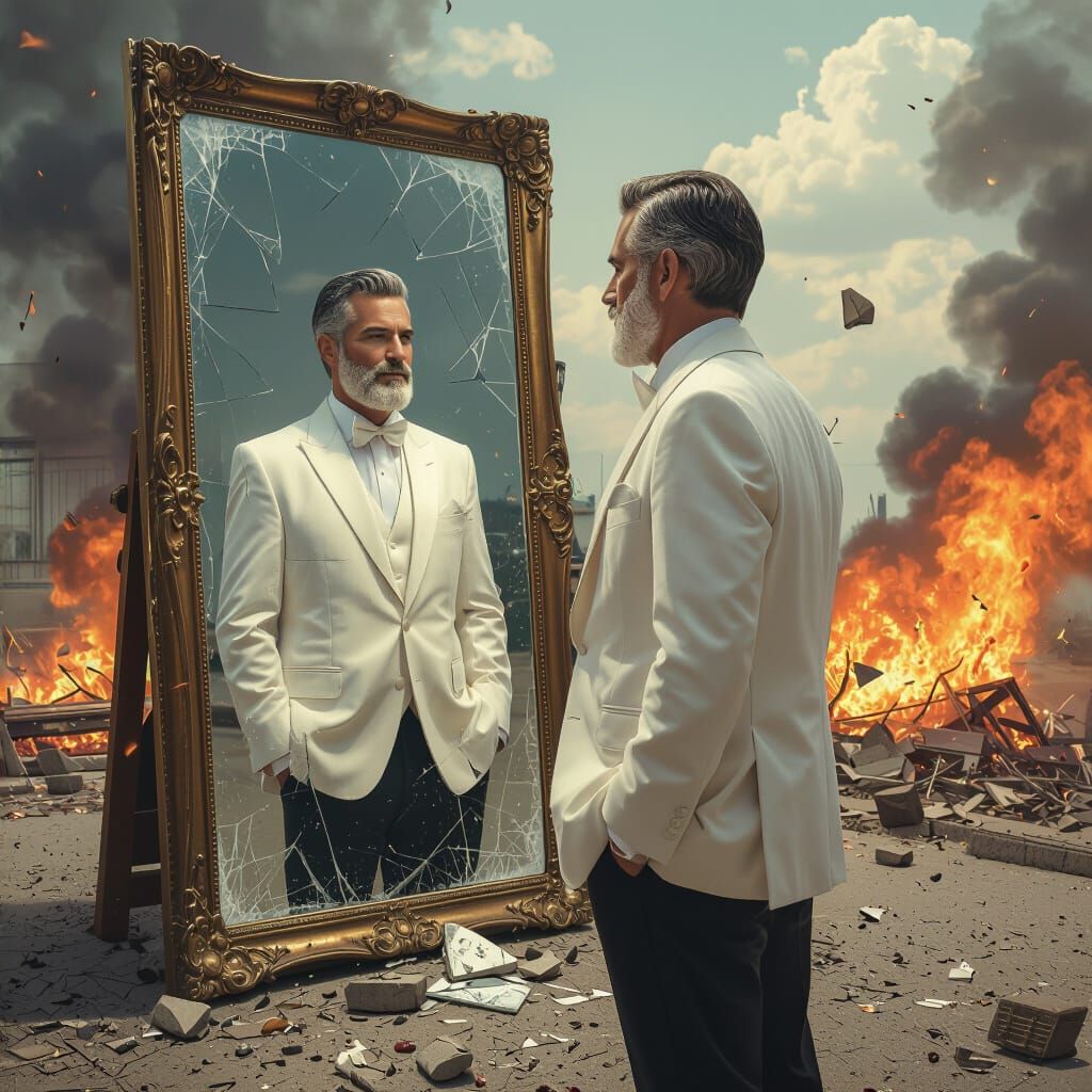 Man Sees Younger Self in Exploding Mirror