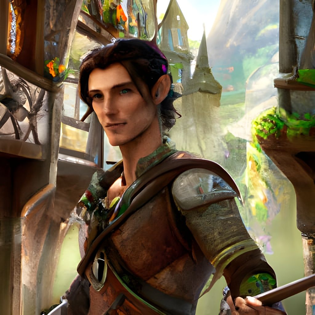 Elven Archer in Medieval City, Photorealistic Fantasy