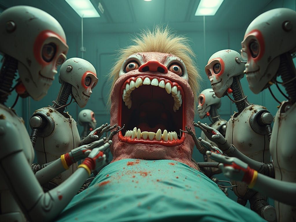 Cyberpunk Dental Horror in Vivid Colors