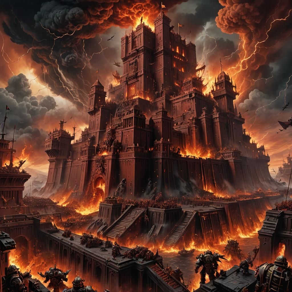 Epic Khorne Fortress in Warhammer 40k Art