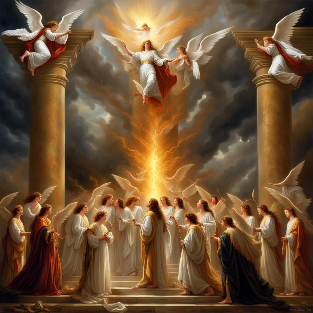 Angelic Silence Breaks in Heavenly Digital Painting