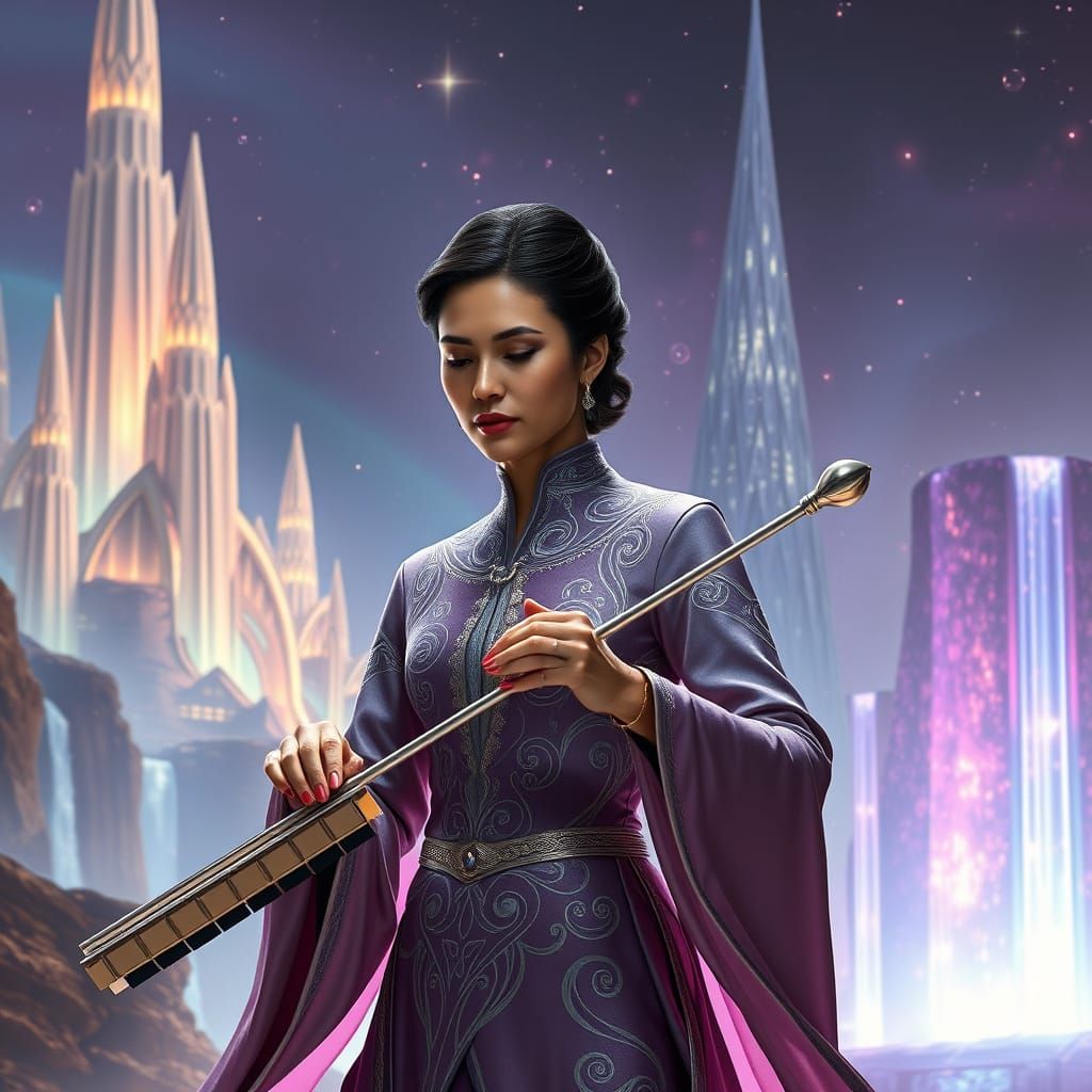 Star Trek Woman Plays Platinum Percussion Instrument in Myst...