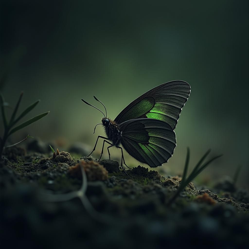 Ethereal Butterfly in Gothic Victorian Style