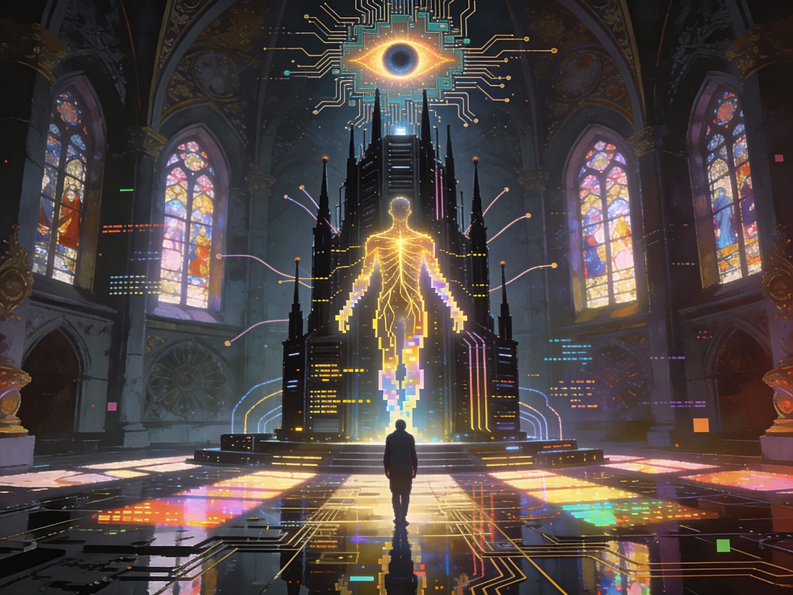 Cybernetic Worship: Transcendence Before a Digital Cathedral