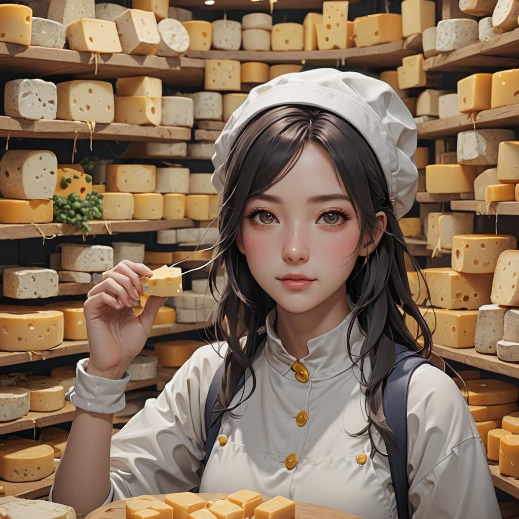 Cheese Girl in 3D Anime Art Style