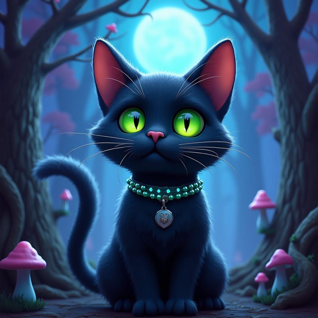 Black Cat in Scooby Doo Fantasy Art Style