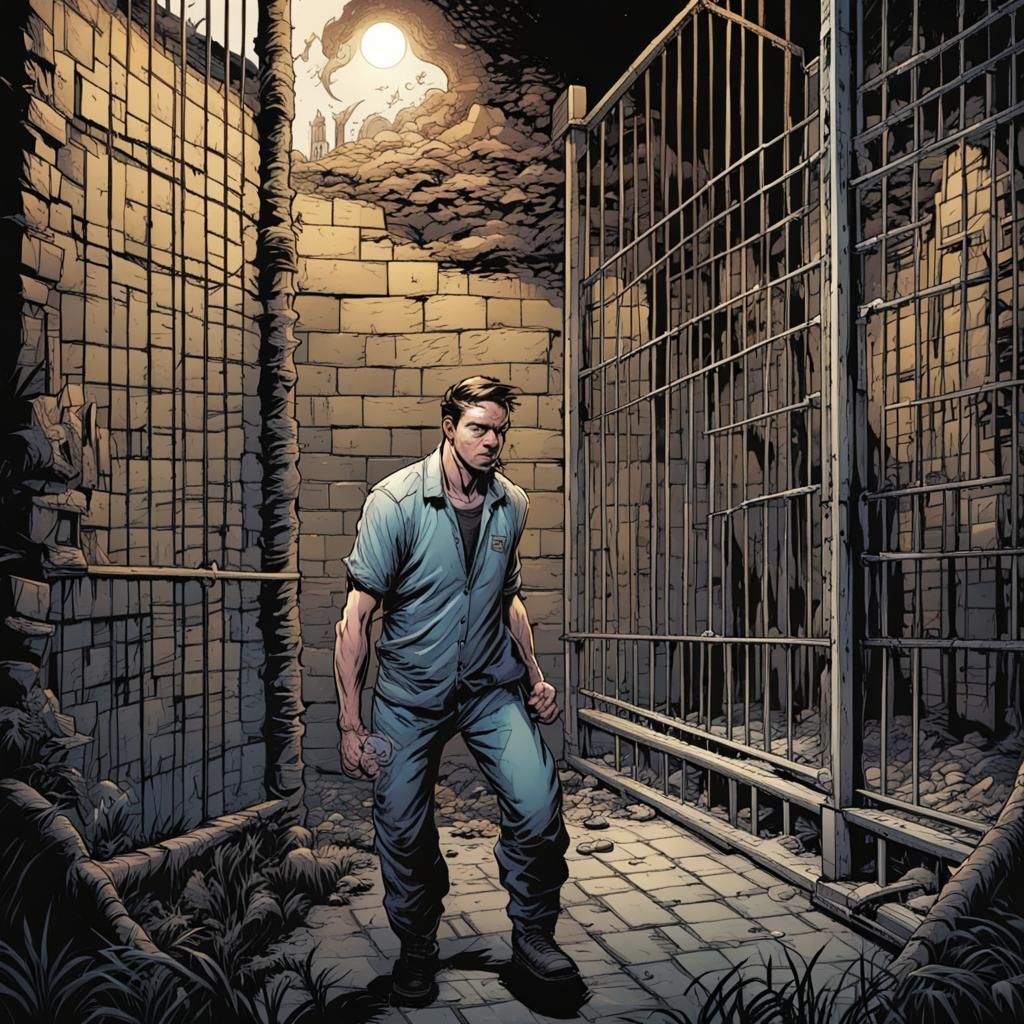 Comic Book Art Portrait of a Prisoner
