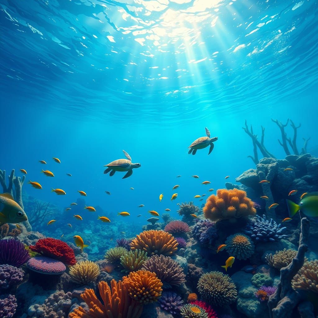 Vibrant Coral Reef Ecosystem in Photorealistic Style