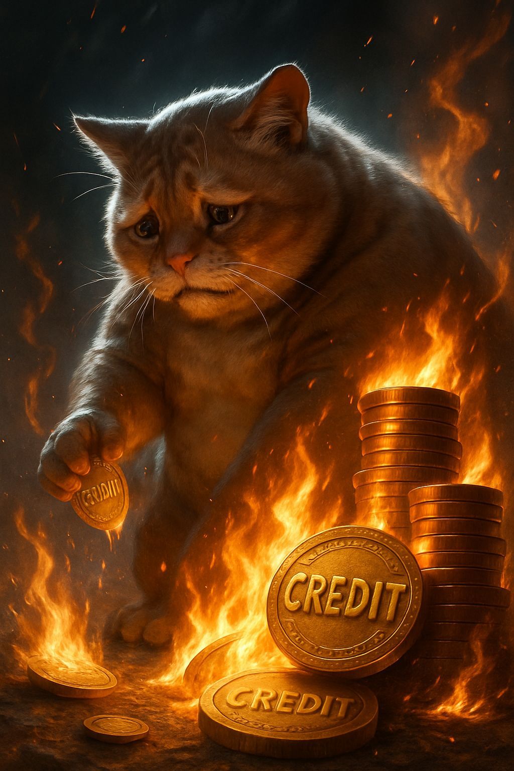 Desperate Feline Seeks Redemption Amidst Fiery Ruin