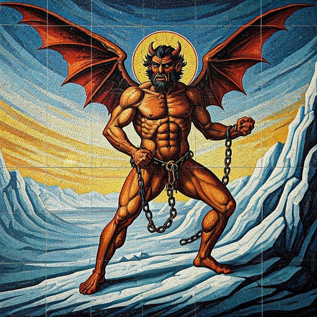 A Haunting Byzantine Mosaic Depicting the Chained Devil