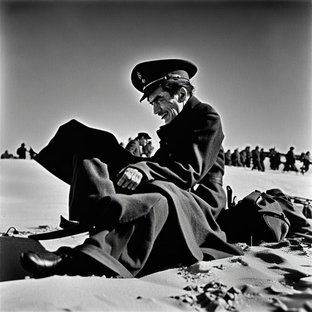 Grimdark Scene in War Photography Style