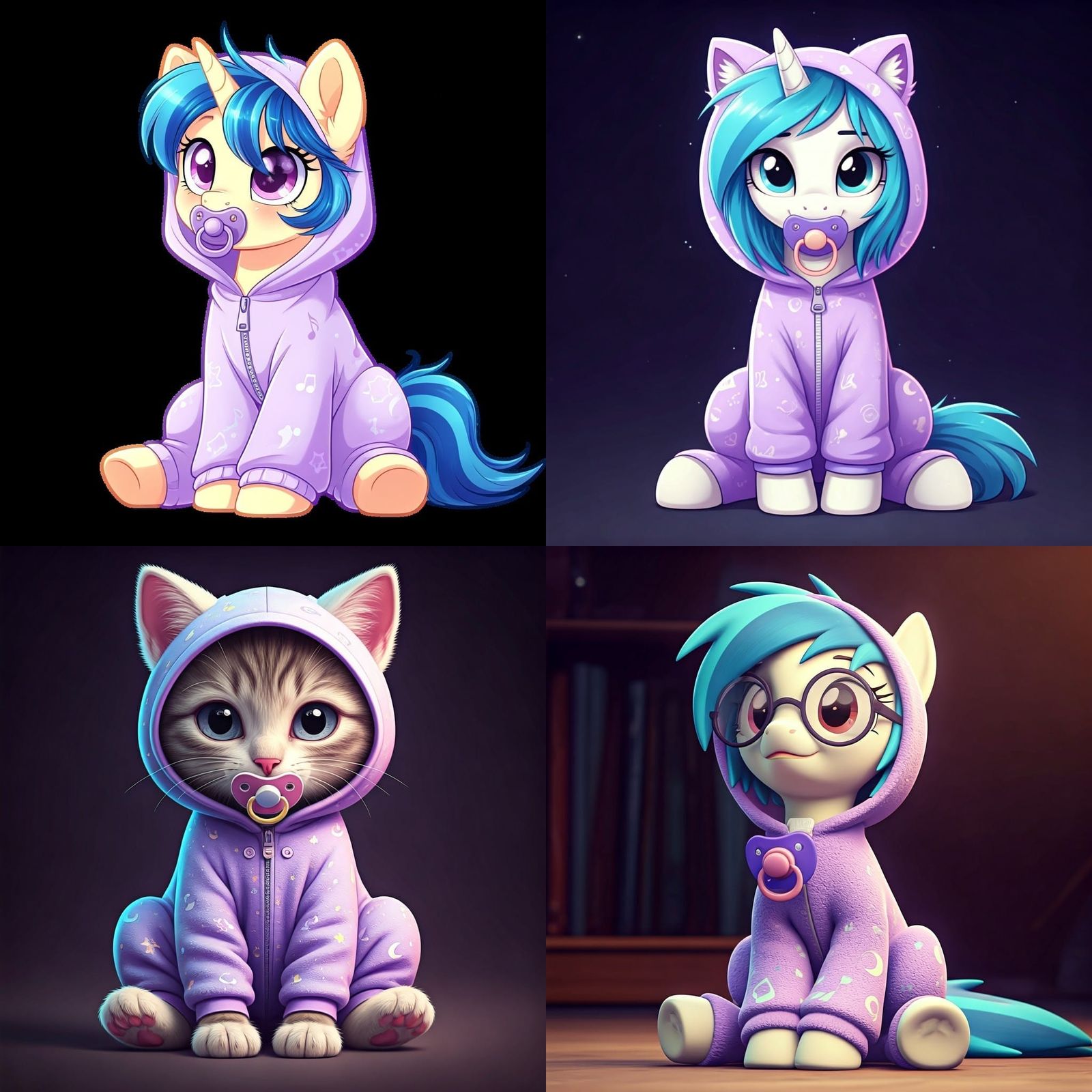 Vinyl Scratch: Adorable Pony DJ in Onesie and Shades
