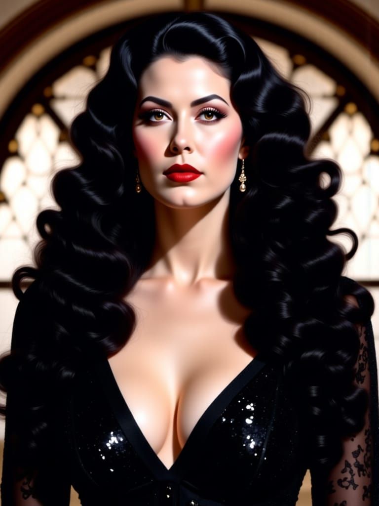 Gothic Portrait of Rebecca in Hollywood Wave Style